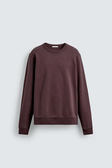 BASIC CREW NECK SWEATSHIRT - Reddish by Zara