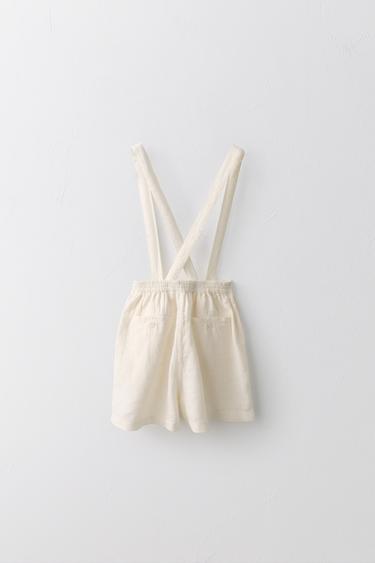 2-5 YEARS / 100% LINEN BERMUDA SHORTS WITH REMOVABLE BRACES LIMITED EDITION - Ecru by Zara