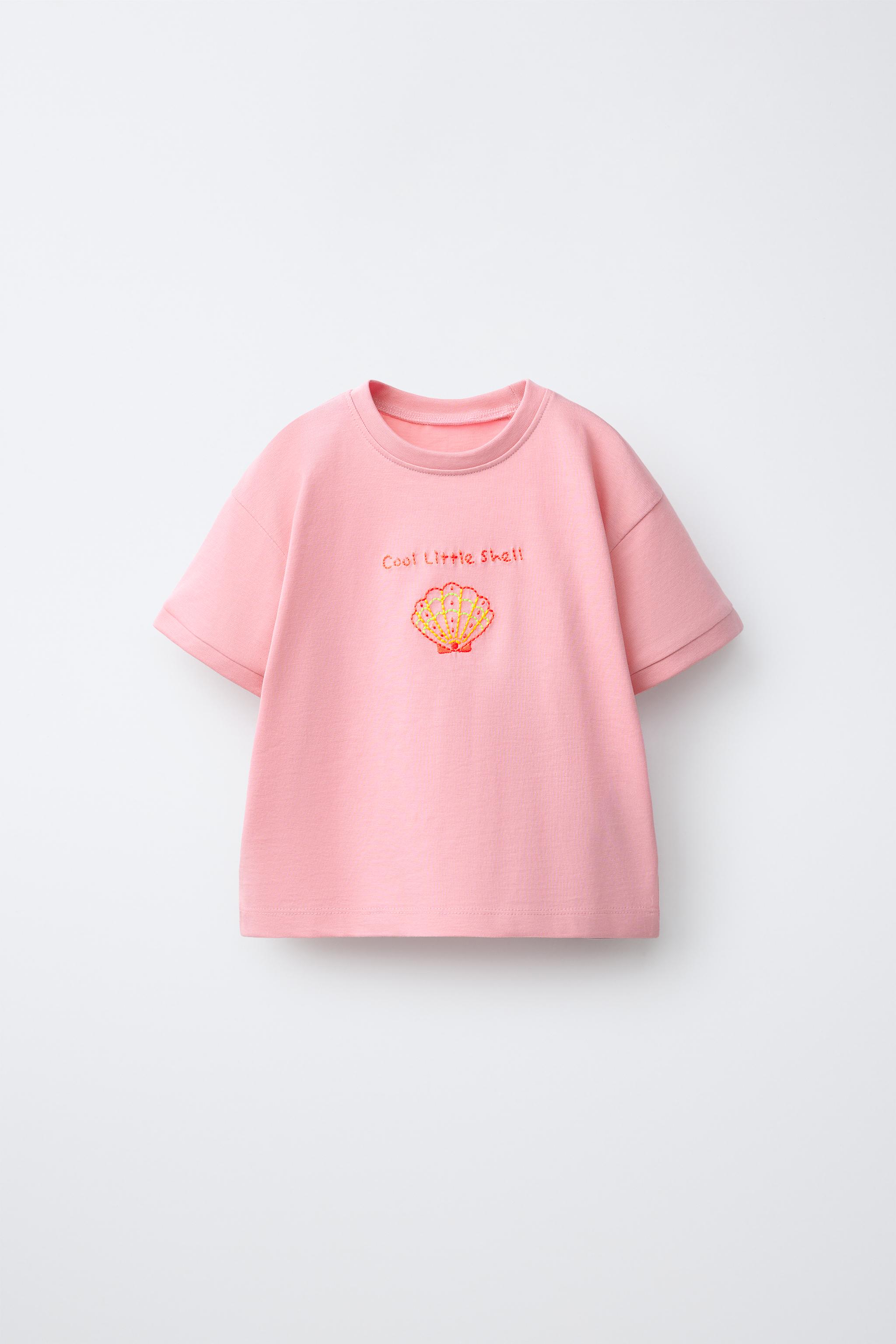 刺繍シェルTシャツ - チョークピンク | ZARA Japan / 日本