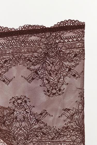 LACE CULOTTES BRIEFS - Dark brown by Zara - Image 5