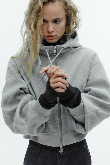 CAZADORA SOFT MANGA ABULLONADA - Gris claro de Zara