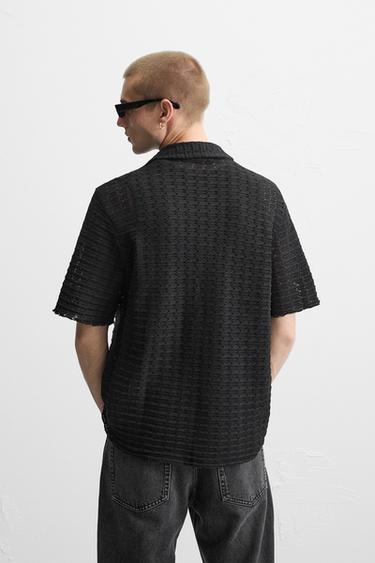 TEXTURED WEAVE KNIT SHIRT - Black by Zara - Image 2