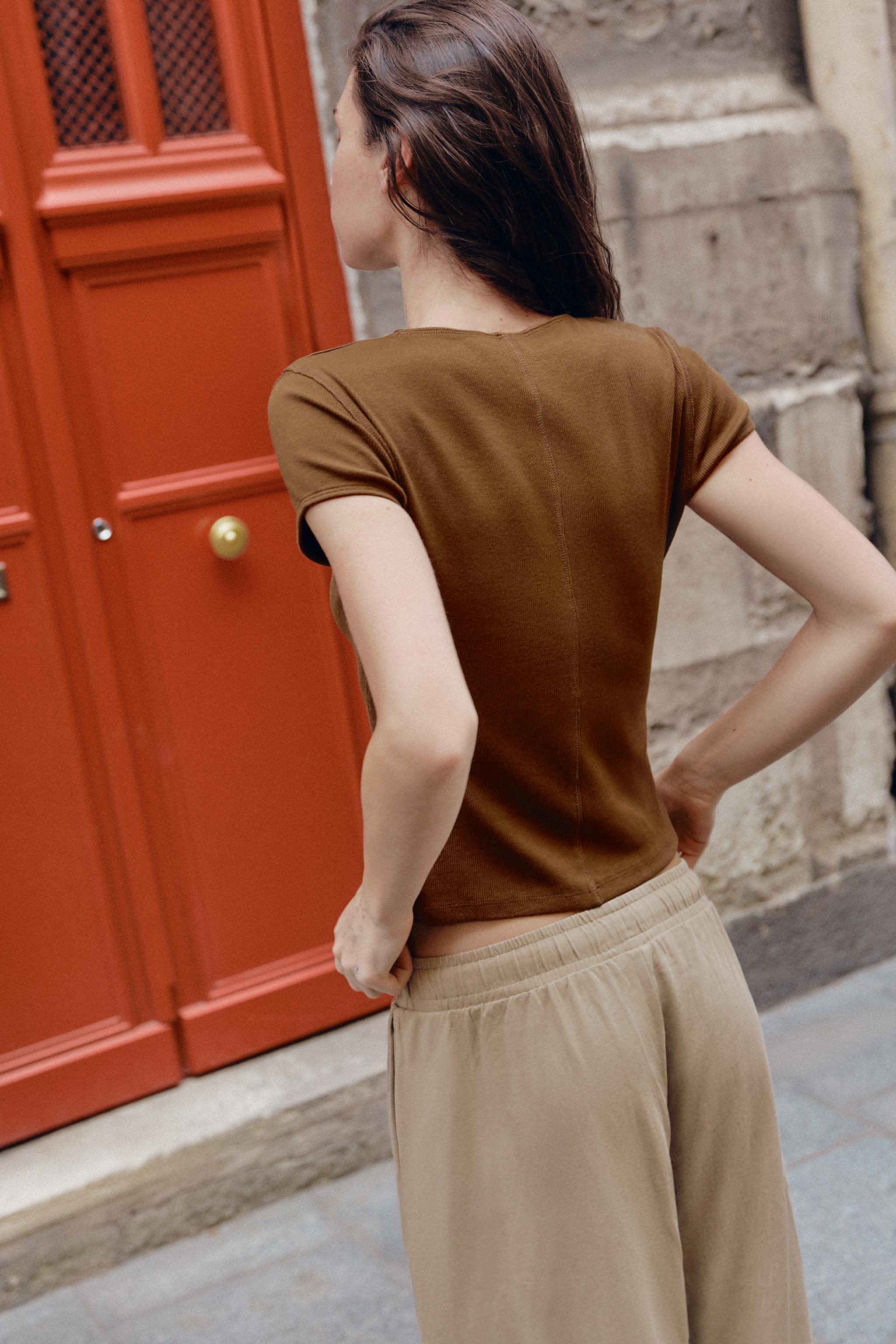RIBBED BUTTON-UP T-SHIRT - thumbnail 3