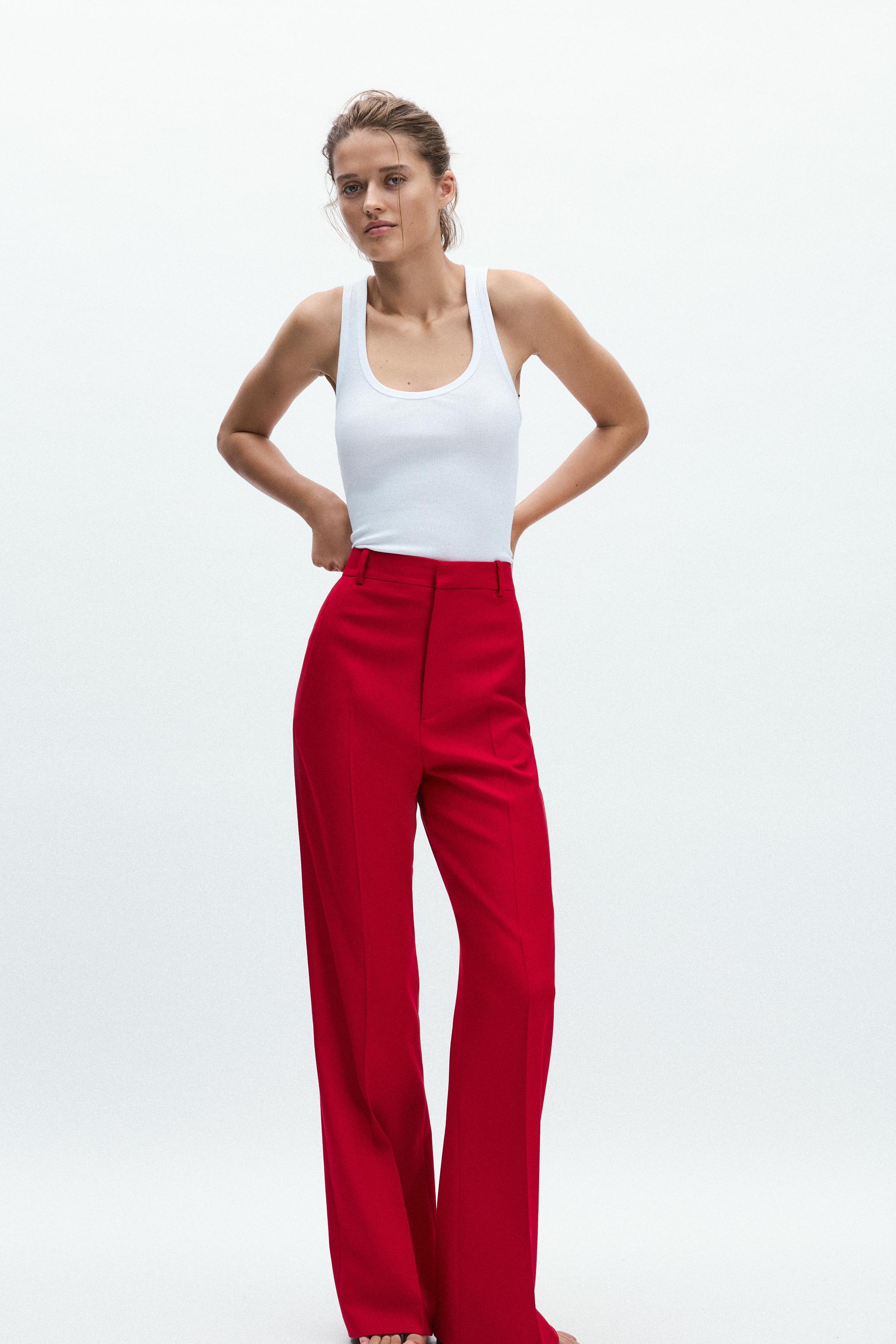 Women Red Pants | ZARA United States