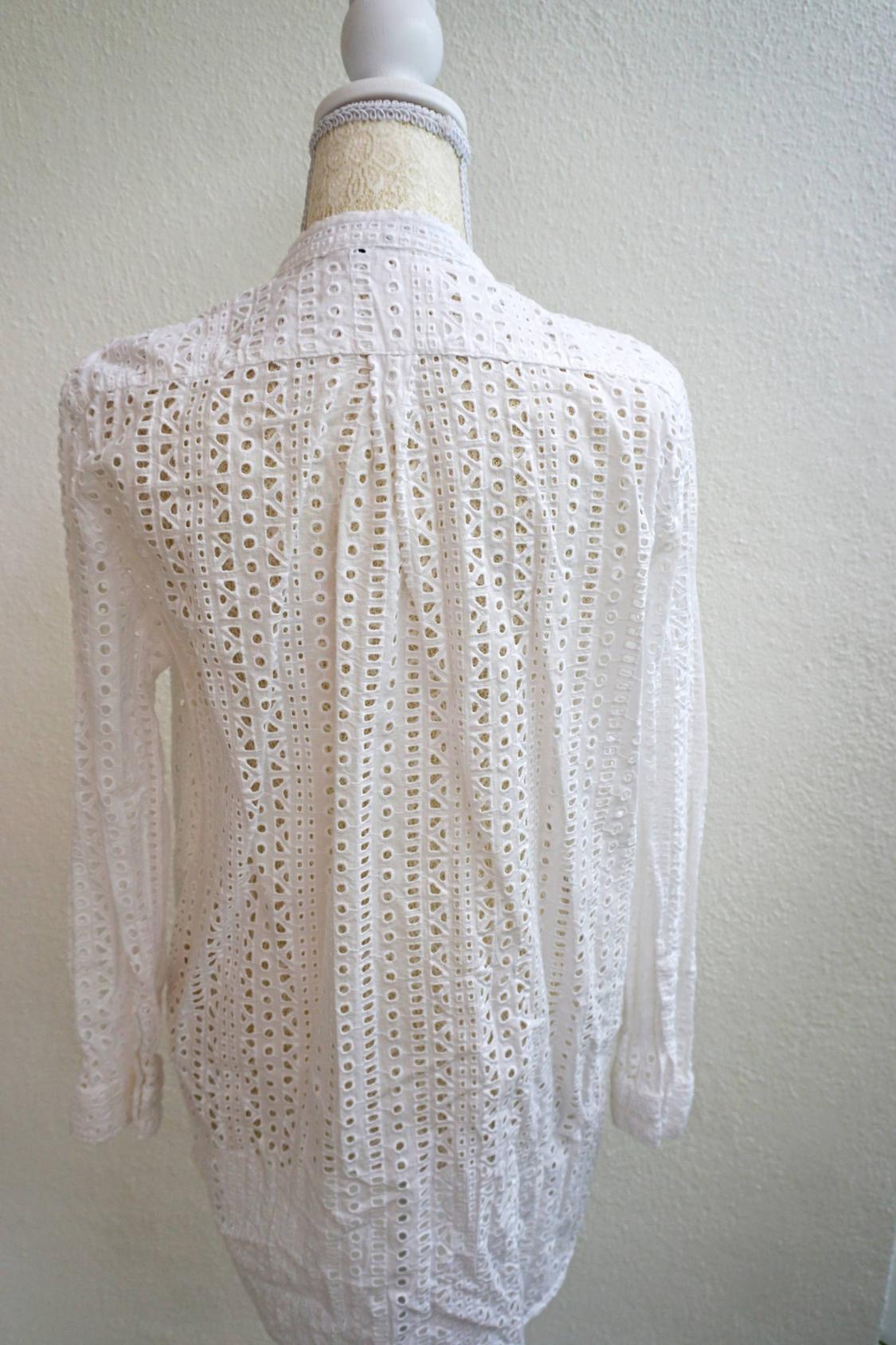 LONGLINE SHIRT WITH CUTWORK EMBROIDERY - Image 4