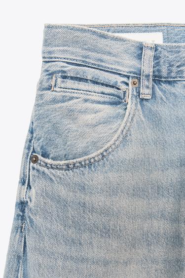 TRF OVERSIZED SHIFTED SEAM MID-WAIST JEANS - Blue by Zara - Image 8