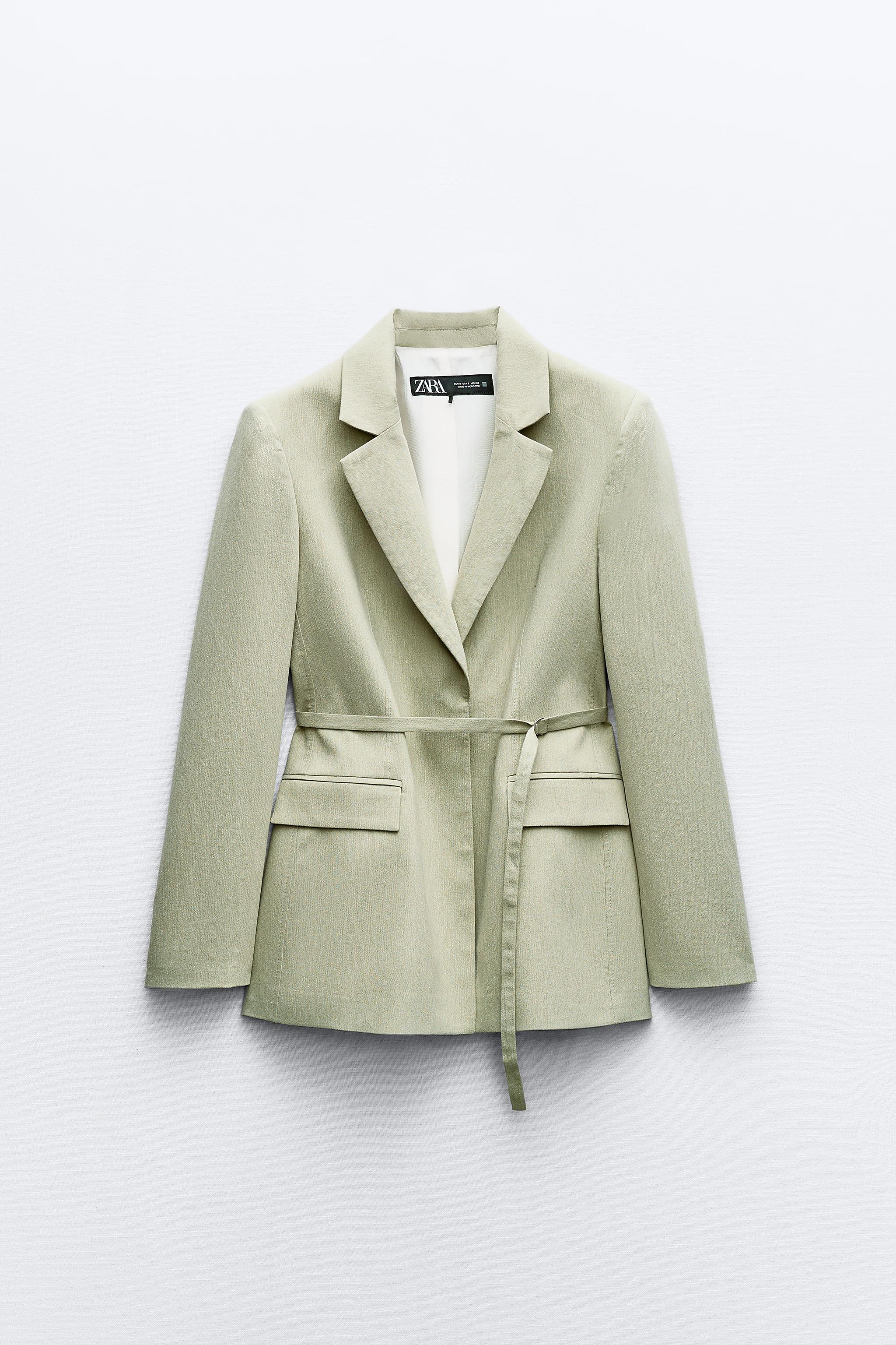 NARROW BELT BLAZER - Khaki | ZARA United States