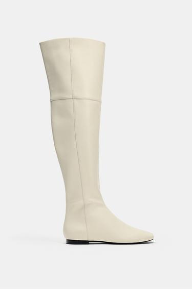 BOTA RASTEIRA DE COURO CATS HALLOWEEN COLLECTION - branco da Zara