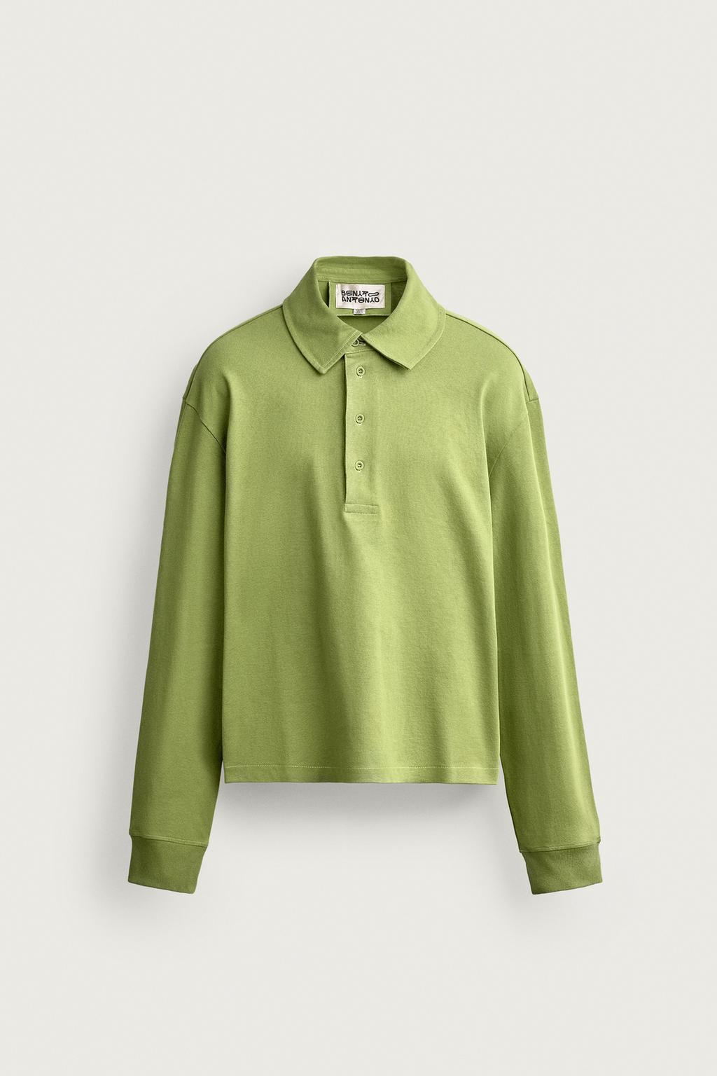 CROPPED FIT COTTON POLO SHIRT