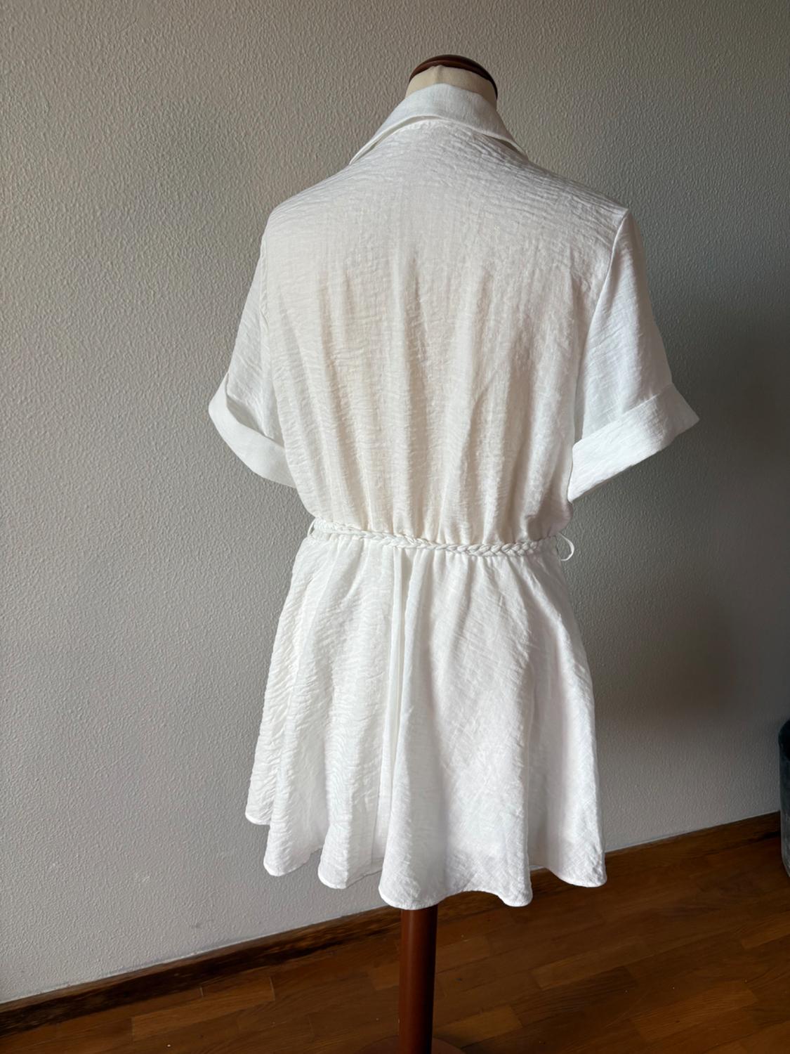 SHIRT DRESS WITH BRAIDED BELT - Image 3