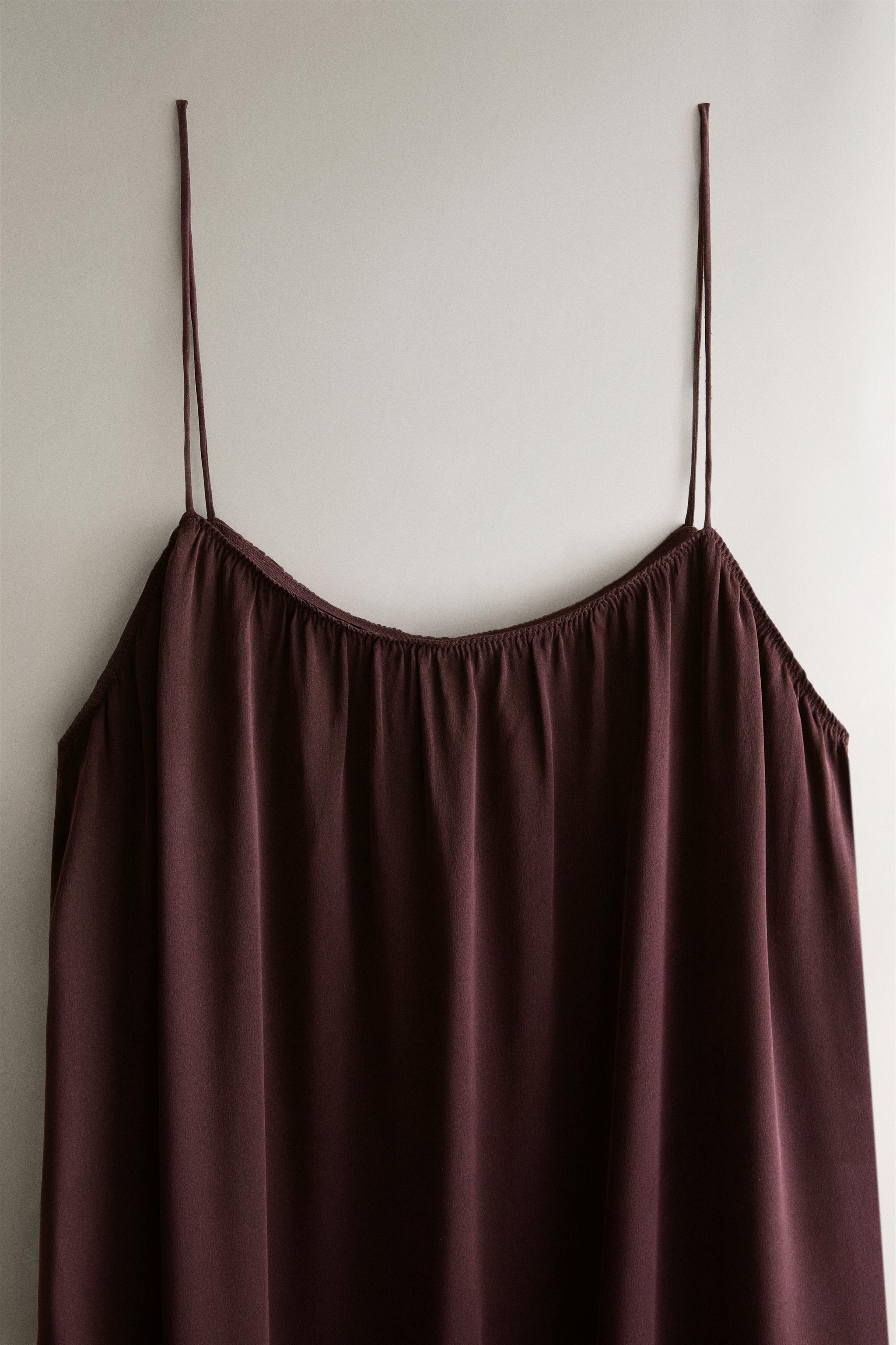 Сорочка MULBERRY, на завязках, шёлк — Zara — фото 2