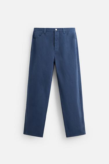 STRAIGHT FIT HOSE IN VERWASCHENER OPTIK - Bläulich von Zara