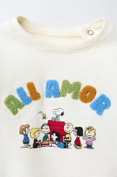 SNOOPY PEANUTS™ TERRY PATCH SWEATSHIRT - Light ecru by Zara - Image 2