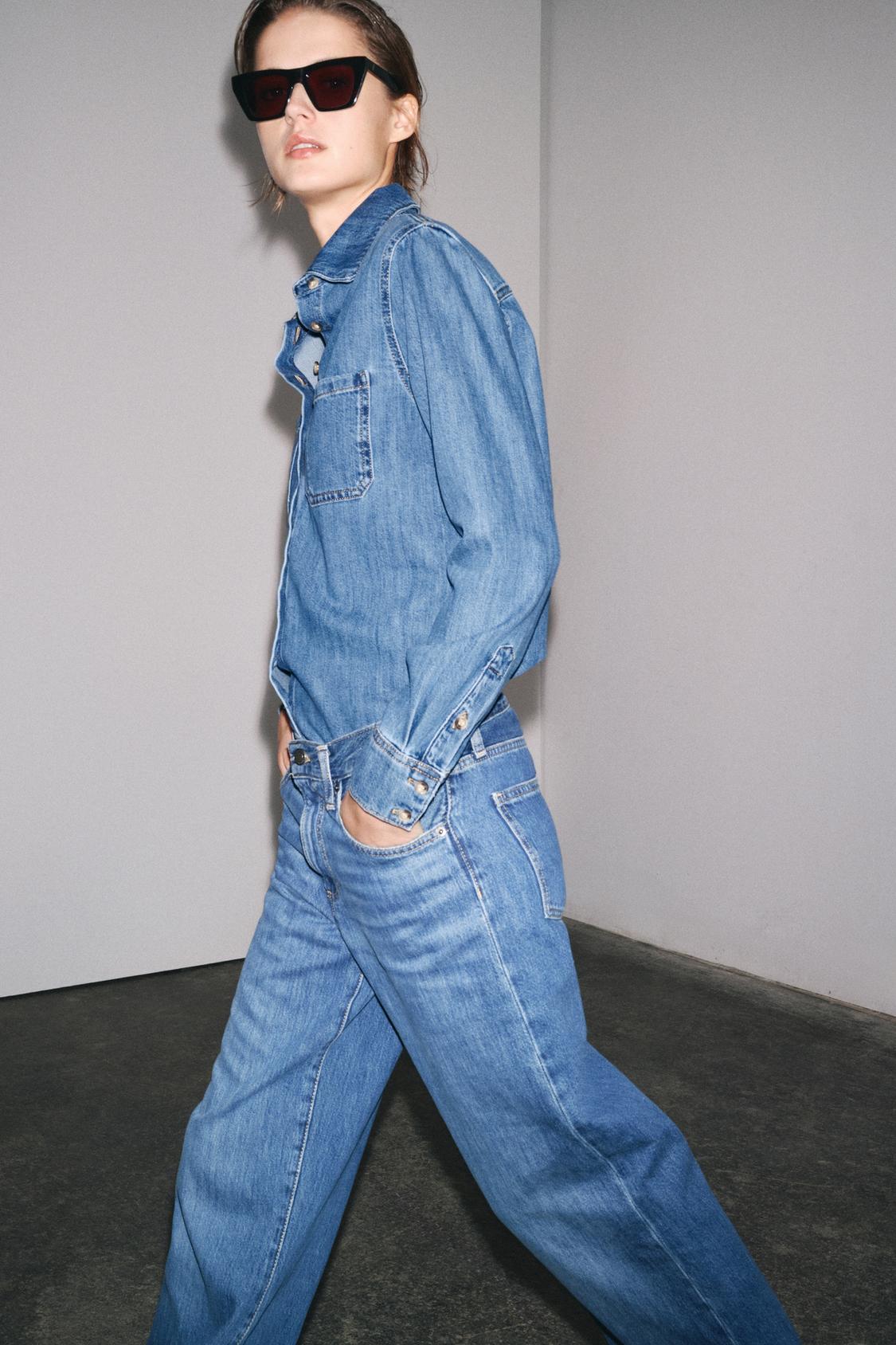 ZW COLLECTION WIDE LEG LOW-RISE JEANS