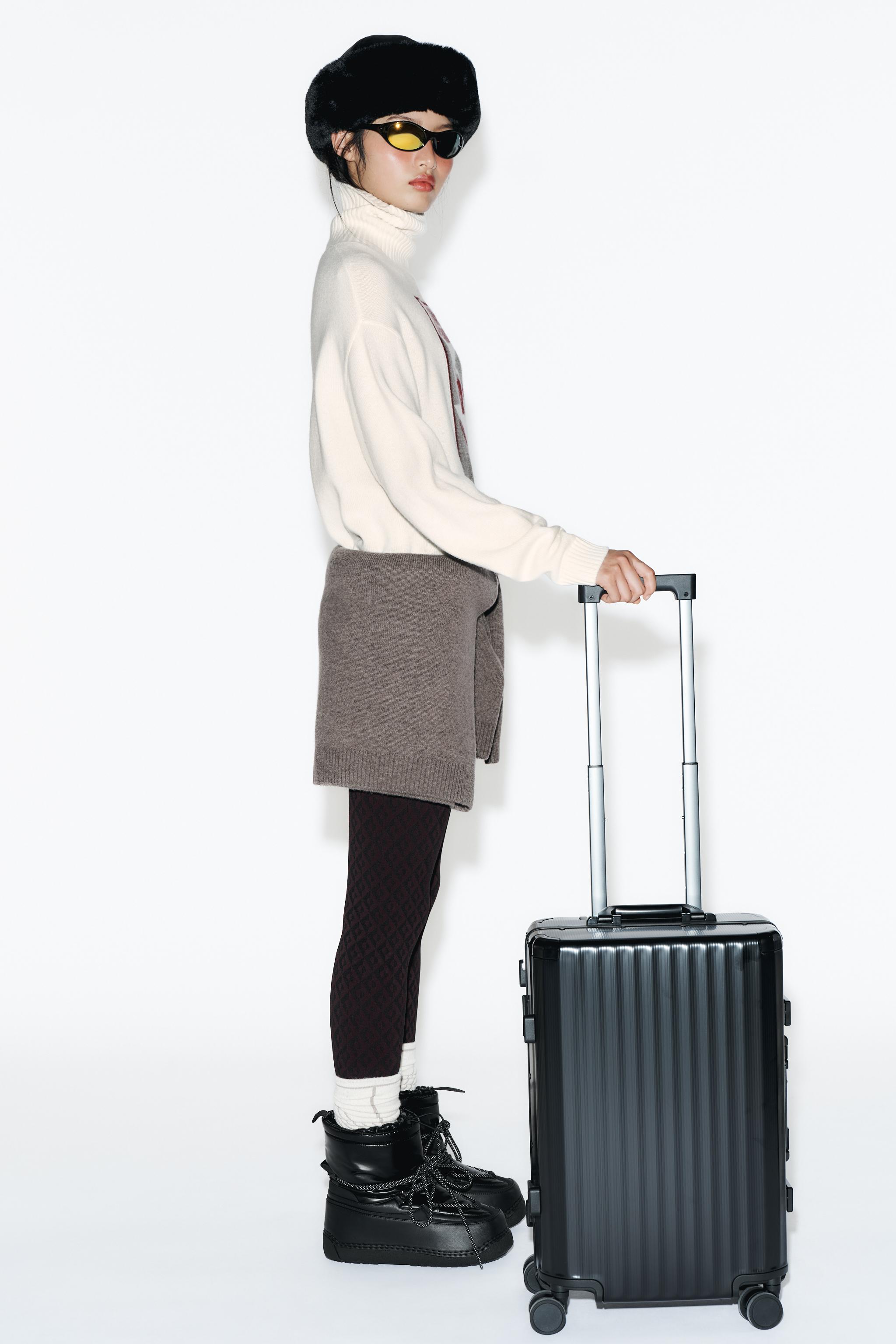 CABIN SUITCASE WITH SECURITY CLOSURE - SKI COLLECTION - Black