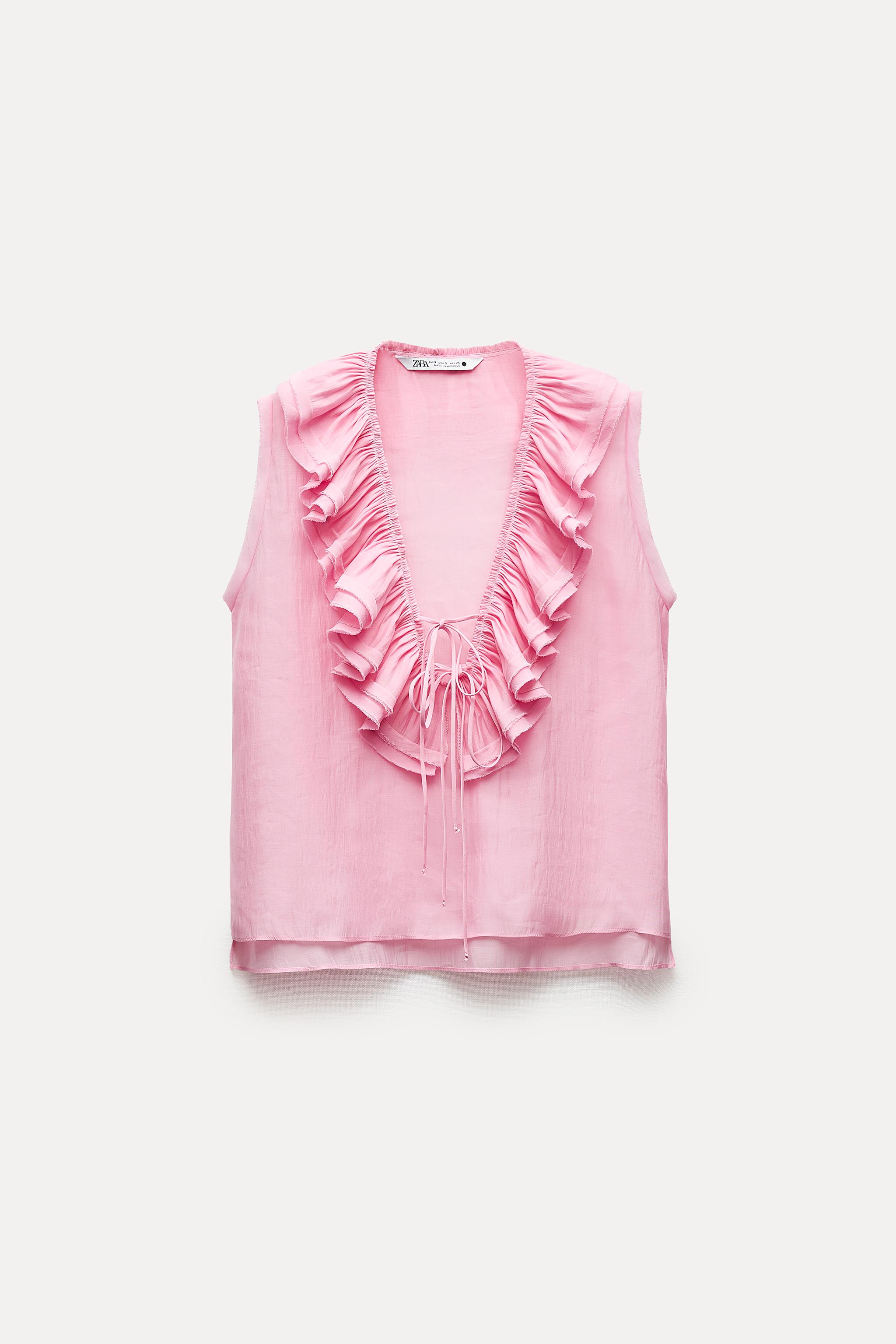 ZW COLLECTION ROMANTIC BLOUSE - Pink | ZARA Spain ZW COLLECTION ROMANTIC BLOUSE - Pink | ZARA Spain