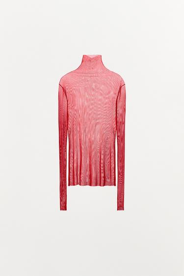 SEIDEN-T-SHIRT 100 % – LIMITED EDITION - Rot von Zara