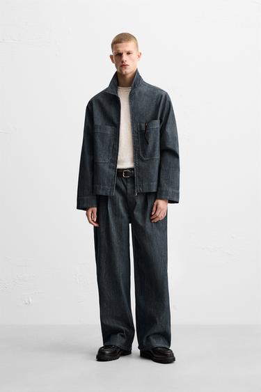 PLEATED WIDE-LEG JEANS - Indigo by Zara - Image 0