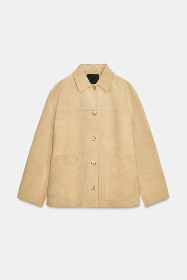 CAZADORA PIEL ANTE ZW COLLECTION LIMITED EDITION - Mantequilla de Zara