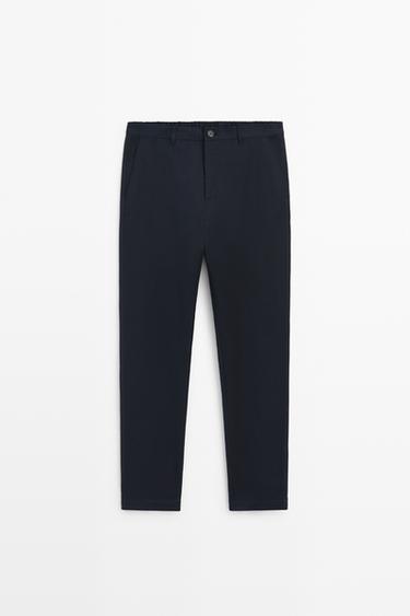 Cotton blend jogger fit pants — Navy blue 1