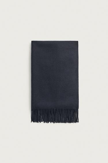 ШАРФ С БАХРОМОЙ — МОРСКОЙ СИНИЙ от Zara
