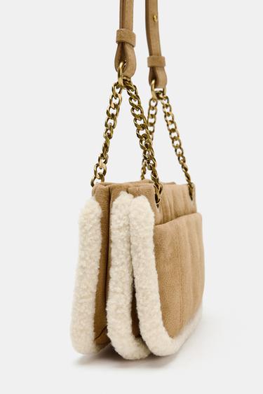 COMBINED LEATHER CROSSBODY BAG - Beige by Zara - Image 2