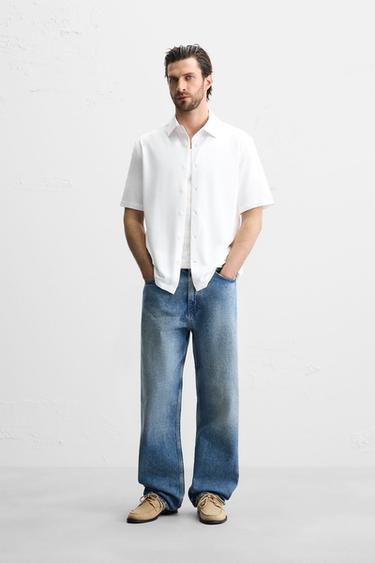 REGULAR FIT SOFT SHIRT - White by Zara