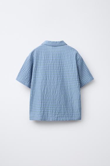 6-14 ANS/ PYJAMA CHEMISE ET BERMUDA À CARREAUX - Bleu de Zara - Image 2