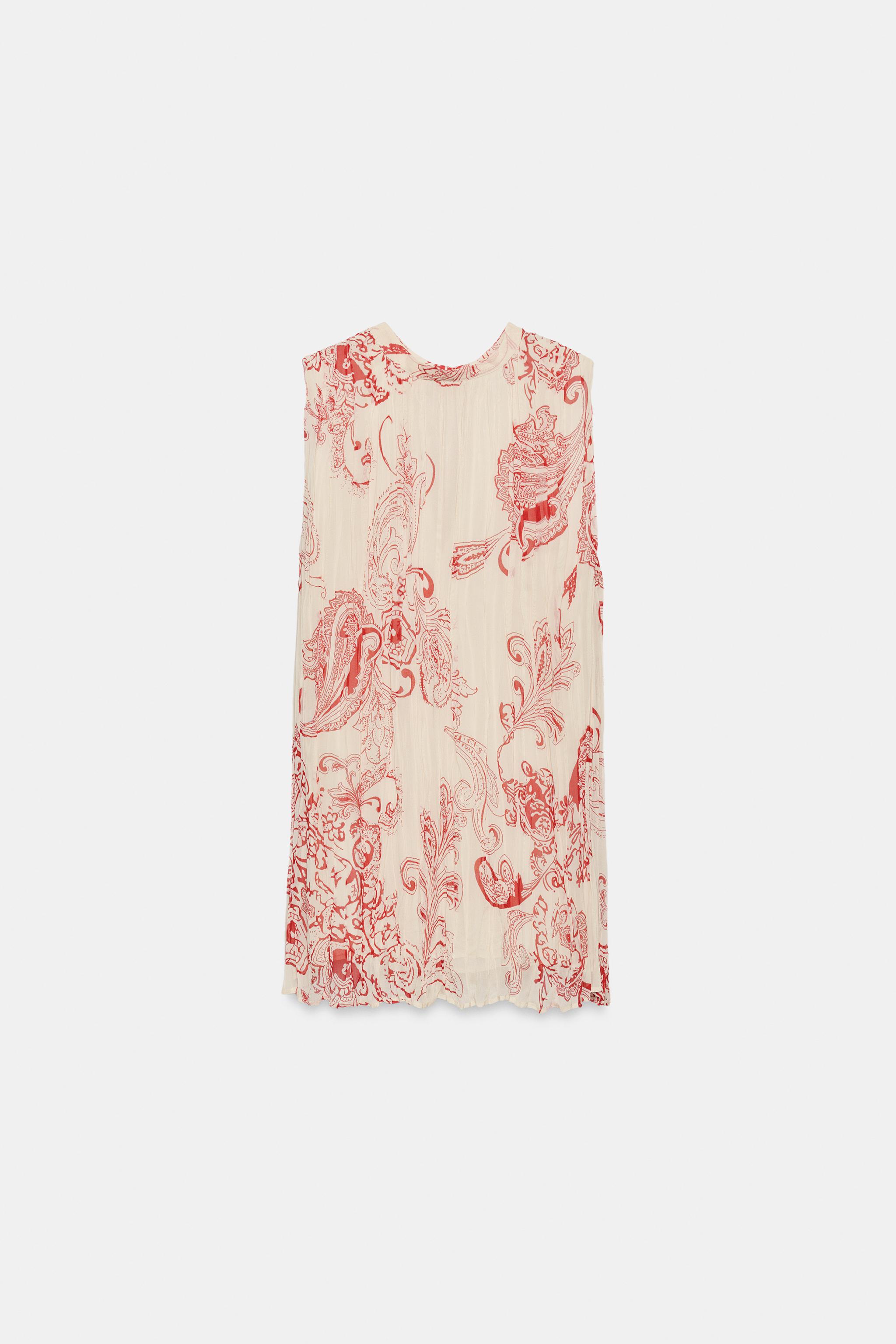 ZW COLLECTION PRINTED TOP - Ecru / Red | ZARA India