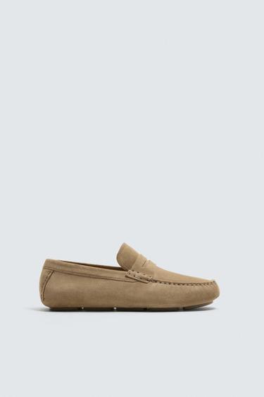 MOCASSINS CASUAL DE PELL - Gris Talp de Zara