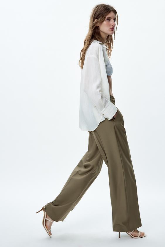 Zara, Pants & Jumpsuits, Zara Womens Taupe Brown High Waisted Trouser Pant  Size Xs New With Tags