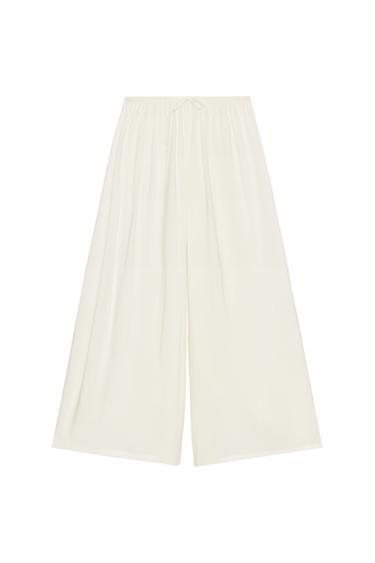 PALAZZOHOSE MIT TUNNELZUG - Weiß von Zara