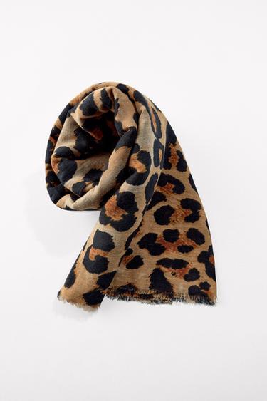 Zara ANIMAL PRINT HANDKERCHIEF - Leopard