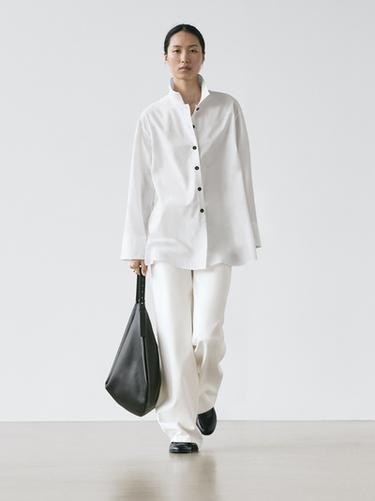 Zara Shirt with tie detail - White - Image 0