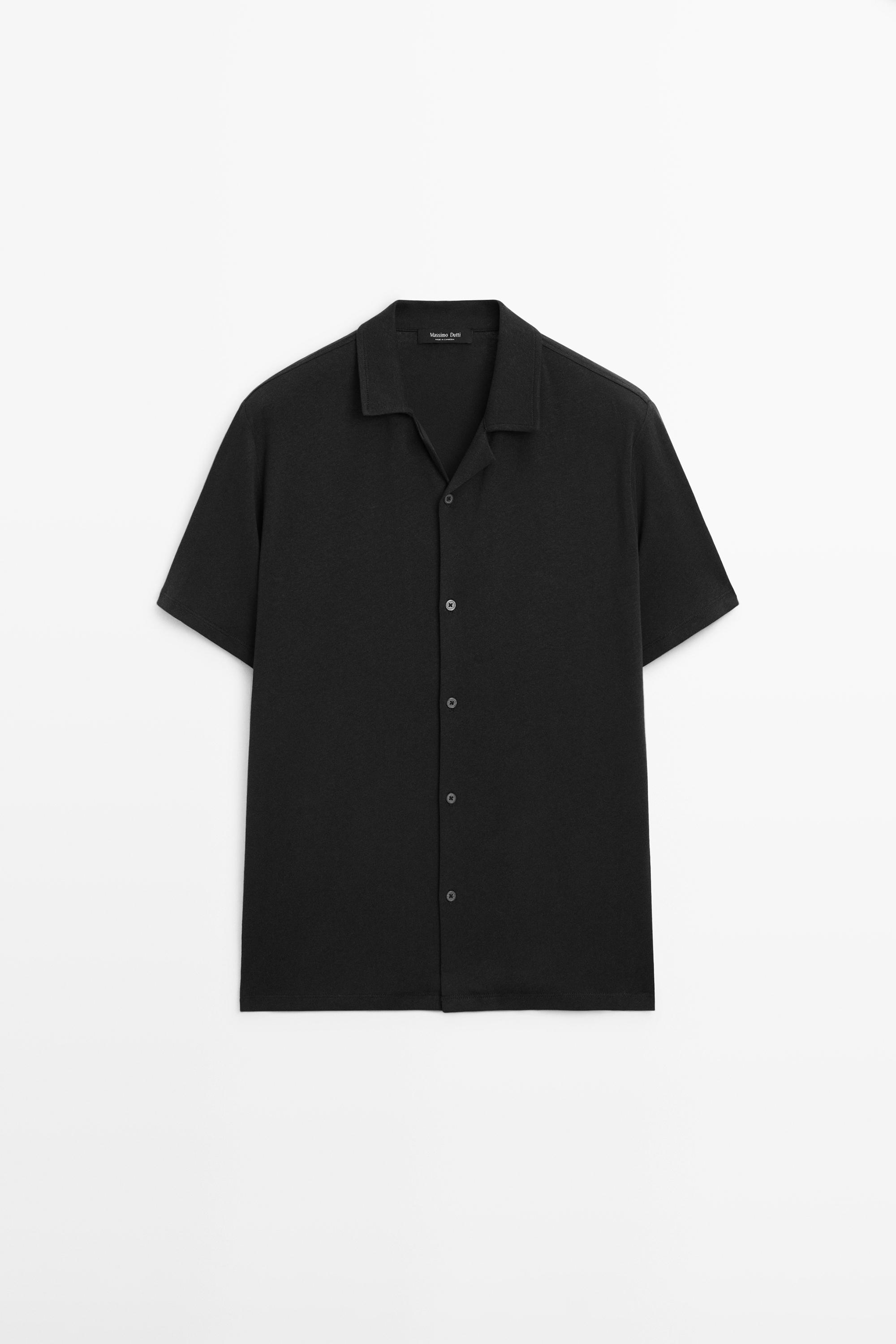 Linen and cotton short sleeve shirt