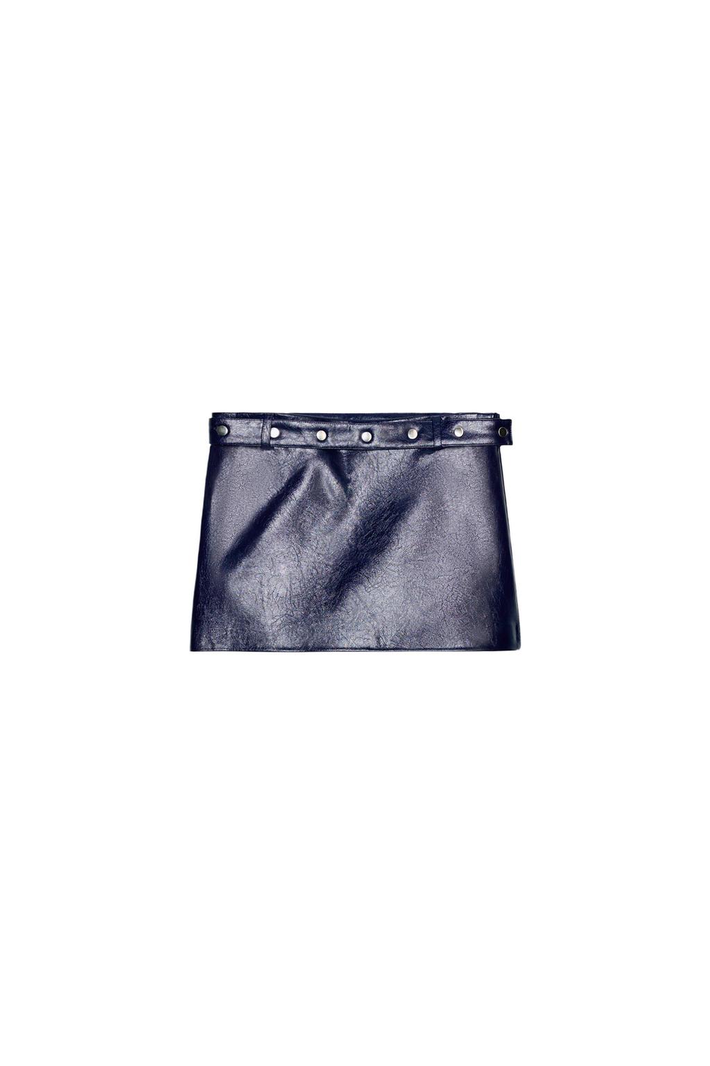 FAUX LEATHER STUDDED MINI SKIRT - image 3