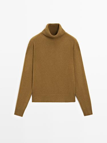 Zara Wool blend high neck sweater - Washed green