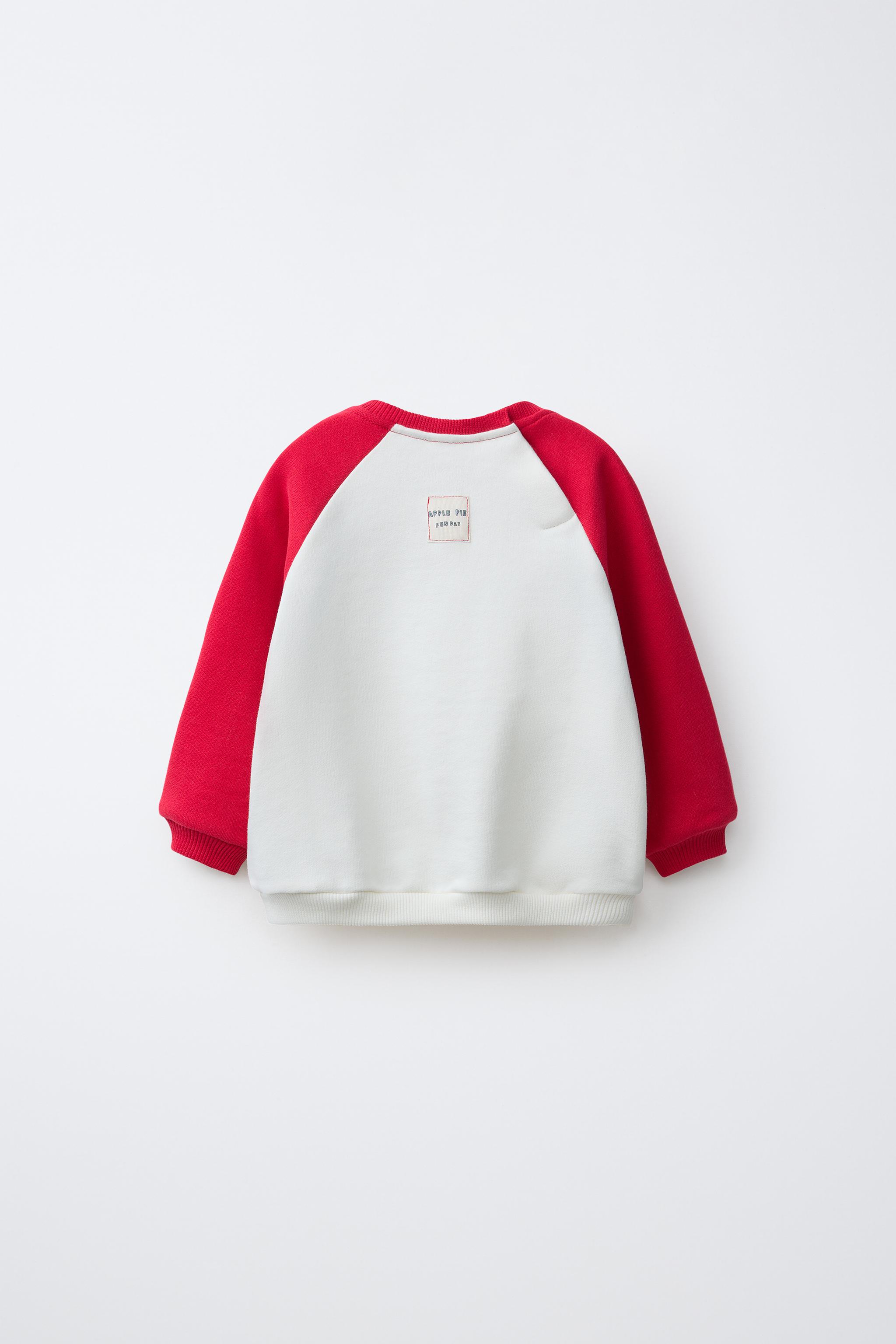Детские худи Zara APPLE RAGLAN SLEEVE SWEATSHIRT — фото 3