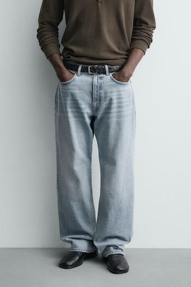 Zara 寬鬆版牛仔褲 - 中藍色