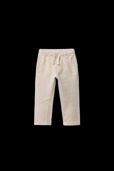 EMBROIDERED STRAIGHT-LEG PLUSH TROUSERS - Ice by Zara