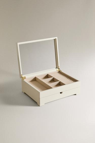 BOÎTE À BIJOUX LAQUÉE GRAND TIROIR COUVERCLE - Blanc de Zara - Image 1