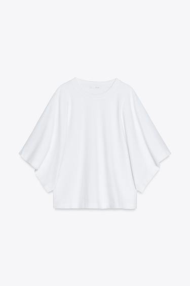 WASHED CAP SLEEVE T-SHIRT