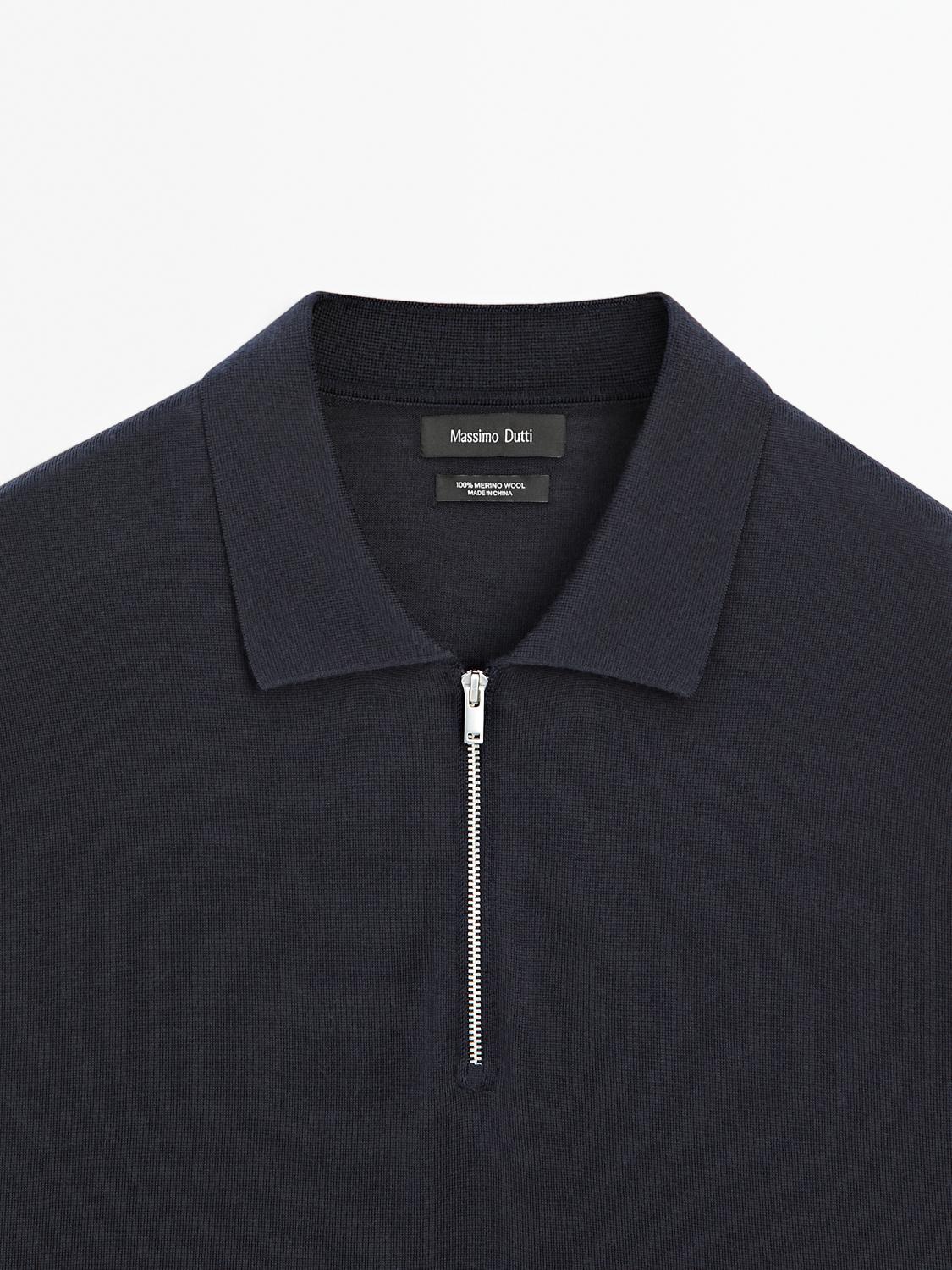 Polo en maille à col zippé