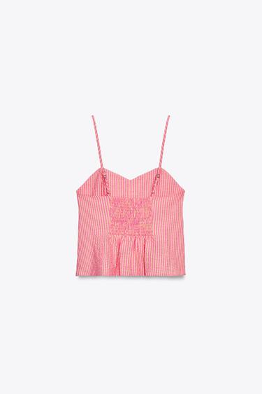 TOP LACETS RAYURES - Rose de Zara - Image 7