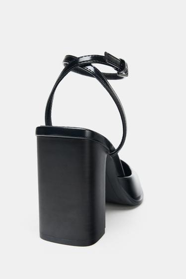 CHAUSSURES OUVERTES À BOUT CARRÉ ET TALONS - Noir de Zara - Image 5