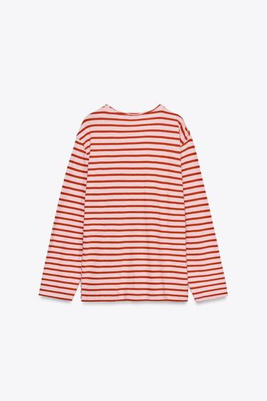 SLUB STRIPED COTTON T-SHIRT - Stripes by Zara - Image 6