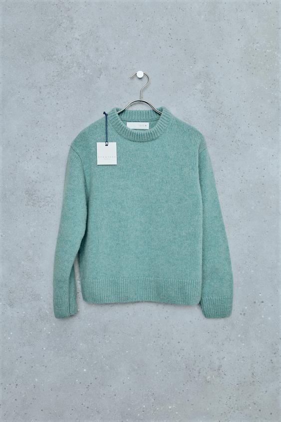 STORIESZ - 100% WOOL KNIT JUMPER - Turquoise by Zara - Image 0