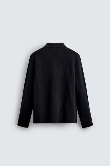 TEXTURED CARDIGAN WITH POCKETS - Navy blue by Zara - Image 7