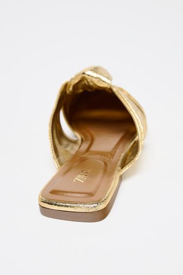 METALLIC MULE WITH KNOT - Gold by Zara - Image 4