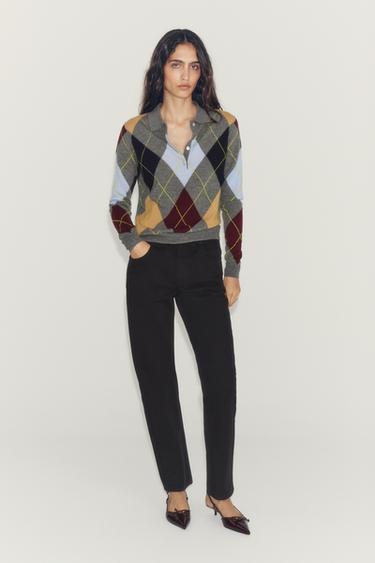 ZW COLLECTION JEANS WIDE LEG MITTELHOHER BUND - Schwarz von Zara - Bild 0